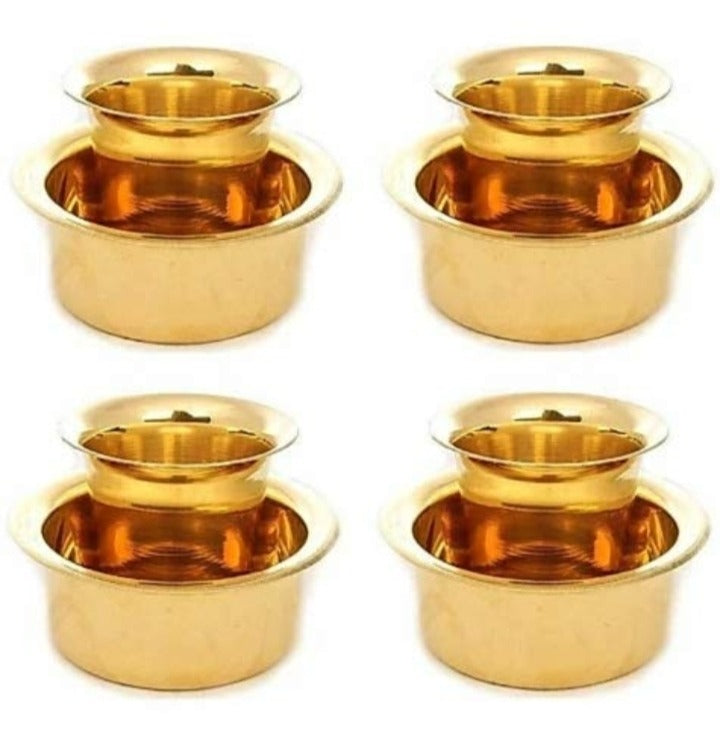 Dabara Set 1952 Coffee Brass Dabara Tumbler - South Indian Filter Coffee Brass Kappi Traditional Kumbakonam Dabara (Brass Cup + Tumbler)