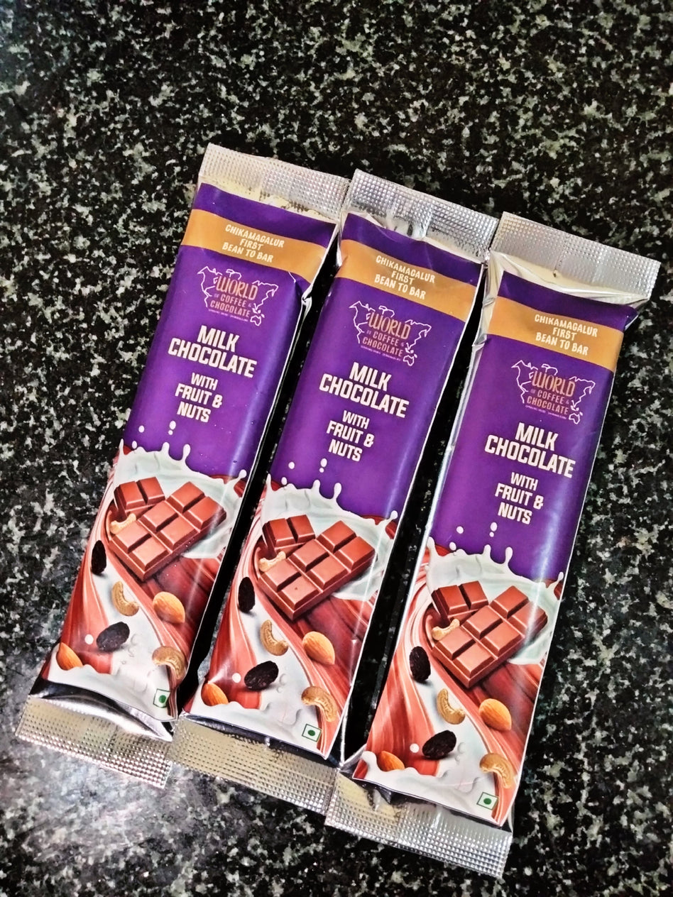 MILK CHOCOLATE WITH FRUIT & NUTS (Pack of 3)