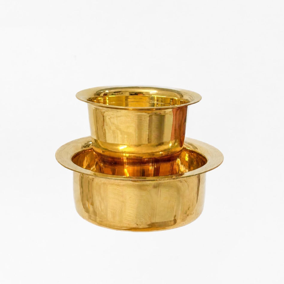 Dabara Set 1952 Coffee Brass Dabara Tumbler - South Indian Filter Coffee Brass Kappi Traditional Kumbakonam Dabara (Brass Cup + Tumbler)