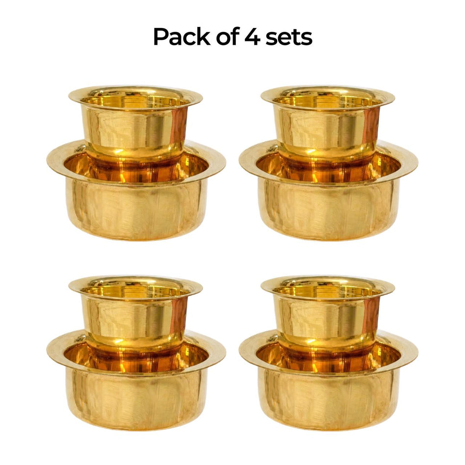 Dabara Set 1952 Coffee Brass Dabara Tumbler - South Indian Filter Coffee Brass Kappi Traditional Kumbakonam Dabara (Brass Cup + Tumbler)